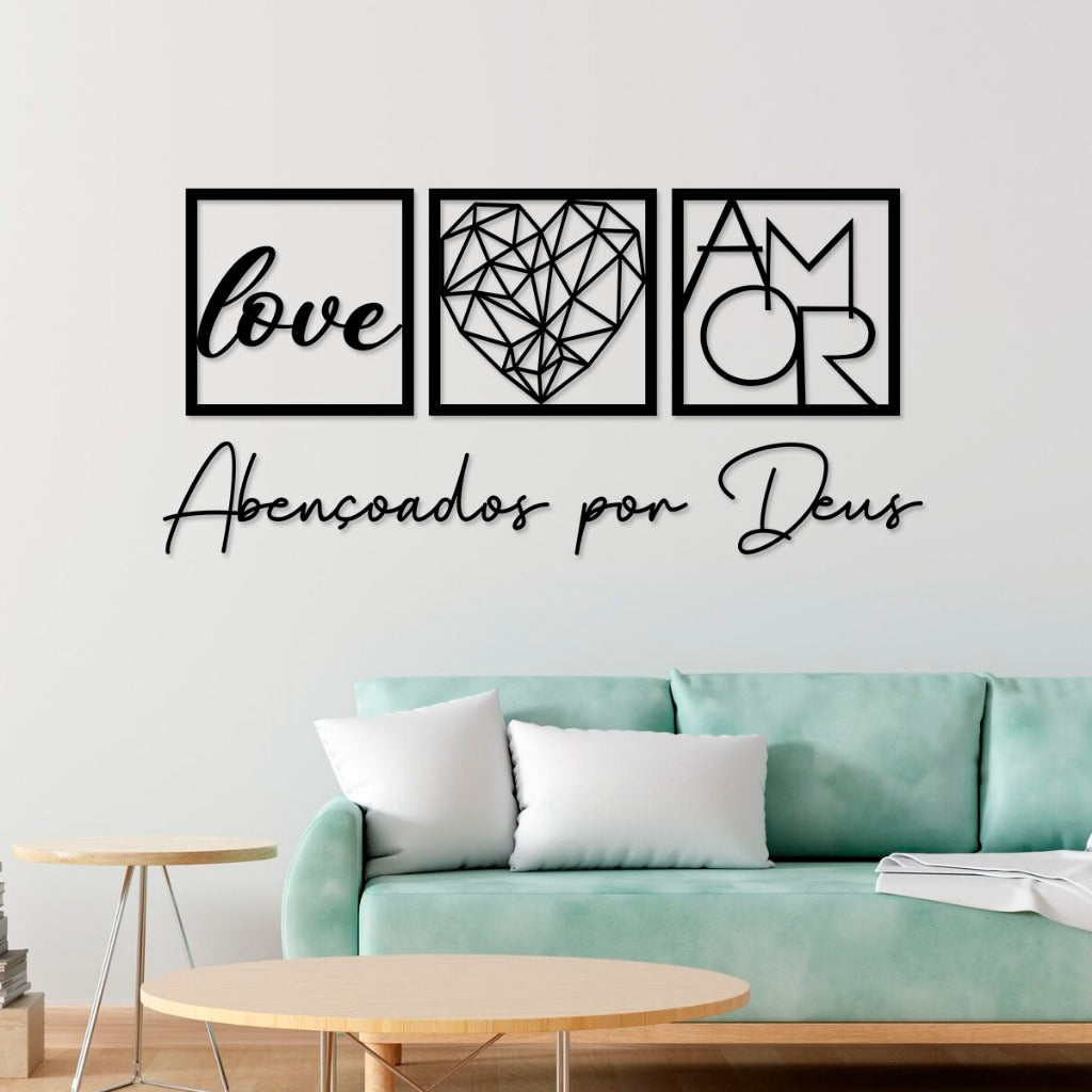 Painel Decorativo Abençoados por Deus - Leman Decor